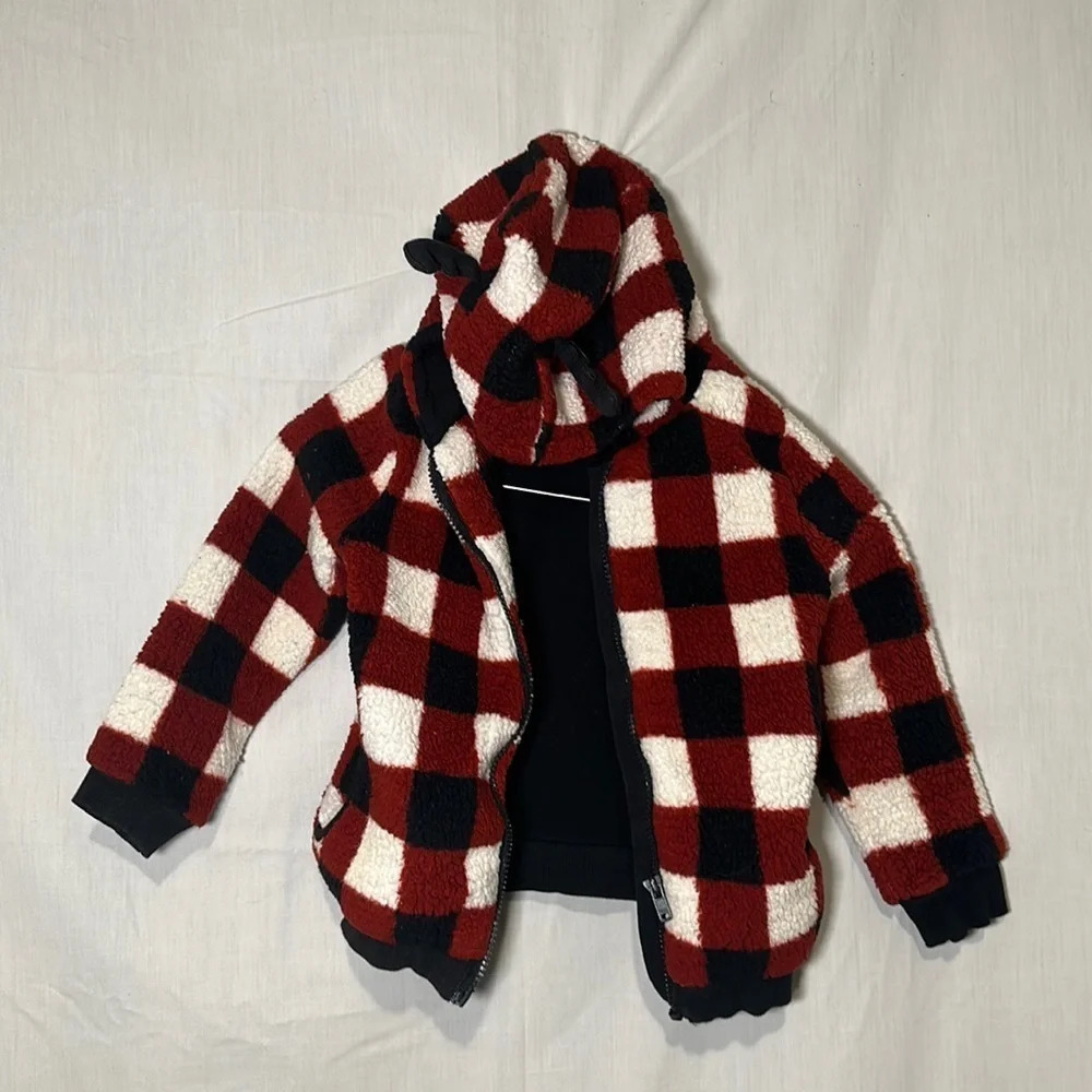 Jarvis Archer buffalo plaid hooded toddler coat size 4T